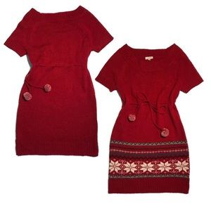 Holiday pompom knit sweater dress FINAL PRICE DROP